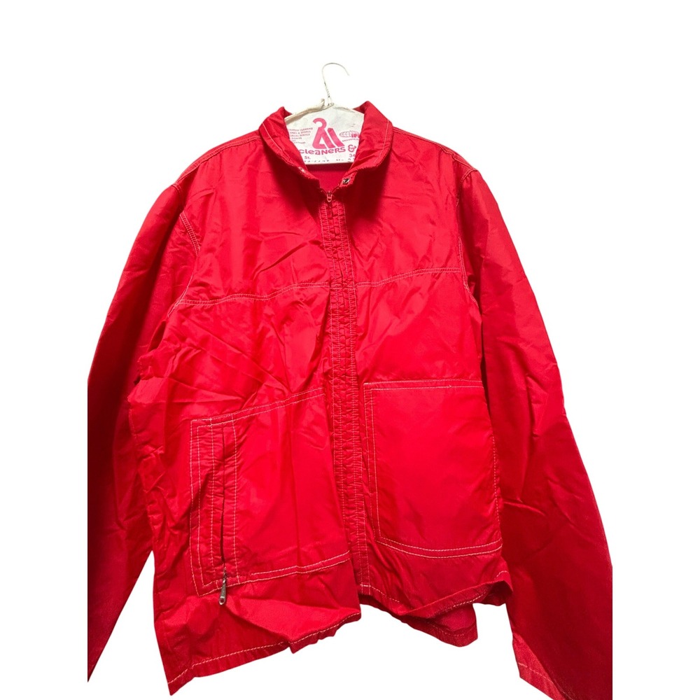 Vintage Sportcaster Ski Fashions Red Puffer Jacket Full Zip Quilted Winter Coat